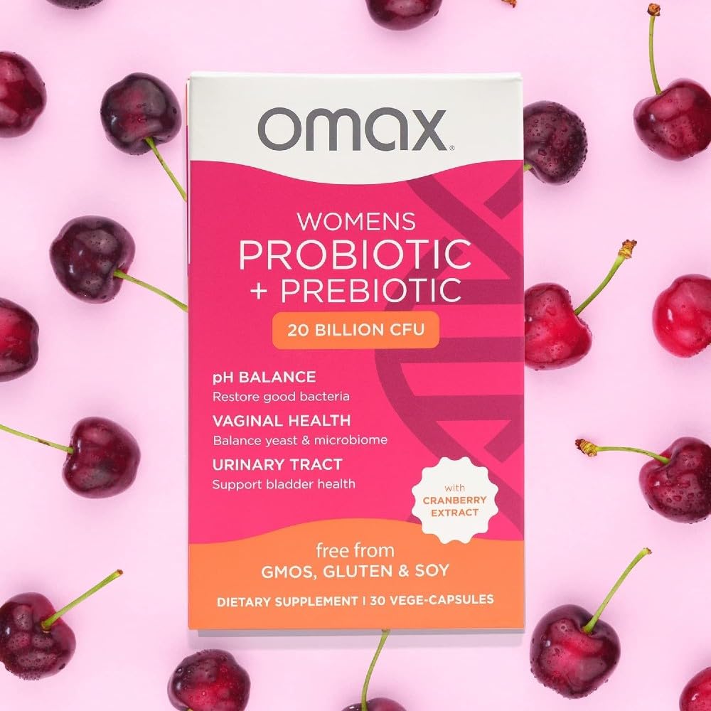 2 Pack Omax Prebiotics & Probiotics for Women, pH Balance, Vaginal Health, Urinary Tract, Yeast